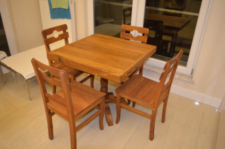 Güralp ailesinin doğal ahşap yemek odası-chester koltukları,yatak odası ve mutfak masası seçimleri - Thumbnail