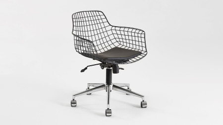 Çamlıca - Zira Siyah Renkli Metal Ofis Sandalyesi