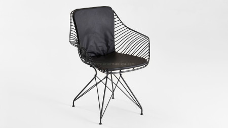 Çamlıca - Bat Siyah Renkli Metal Sandalye