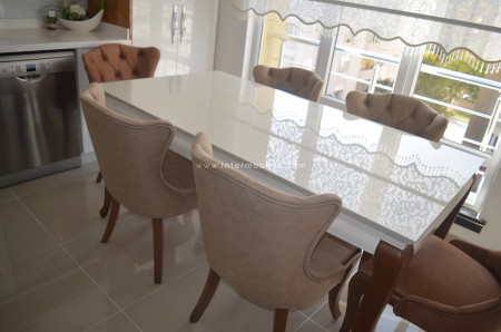 Kaplan ailesinin kullanışlı ve stil sahibi mutfak masası ve sandalyeleri - Thumbnail